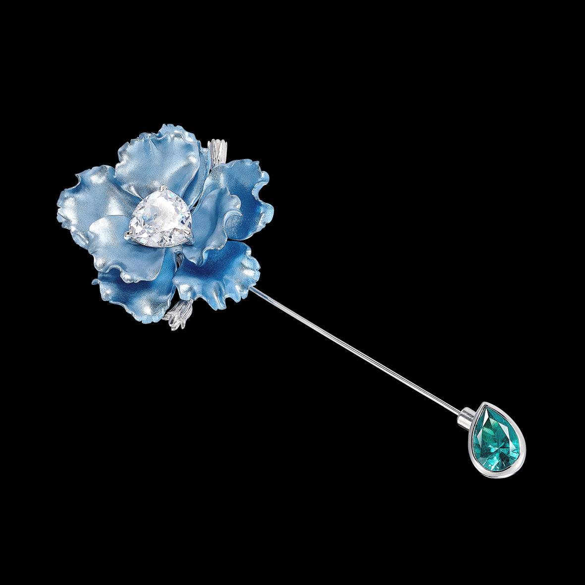 Baby Blue Parrot Bloom Pin